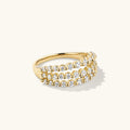 LOZRUNVE Sterling Silver 925 Jewellery Fashion 2024 New Triple Diamond Dainty Ring Women