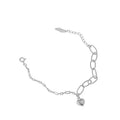 925 Sterling Silver Dangling Polished Heart Charm Bracelet 7 Inch Fine Jewelry for Women Gifts for Her