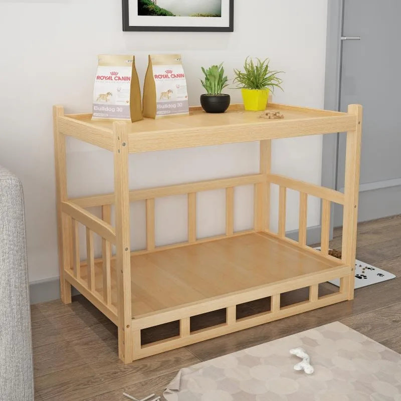Wooden Kennel Dog Bed Storage Solid Wood Pet Cat Kennel Dog House Pet Wooden Bunk Bed Washable