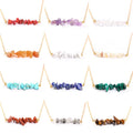 Natural Stone Irregular Gravel Crystal Pendant Necklace for Women Alloy Clavicle Chain Gemstone Necklace Fashion Jewelry
