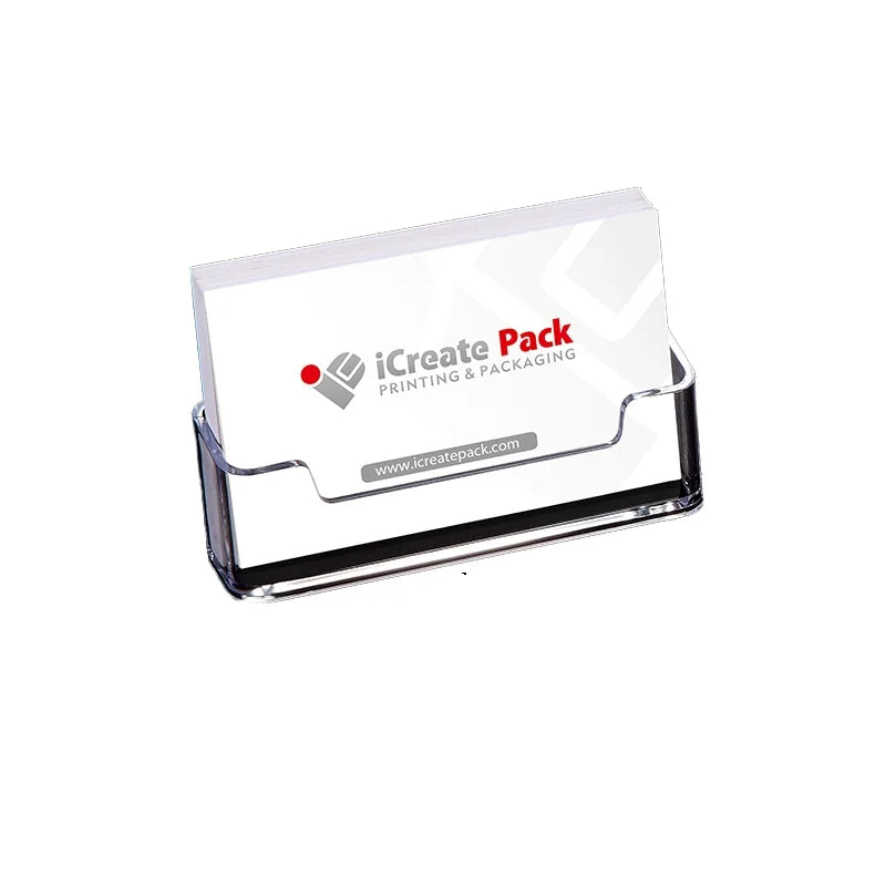 Clear Customized Eco-Friendly Plastic Business Card Holder Stand for Desk Office Display Model ENADCARD