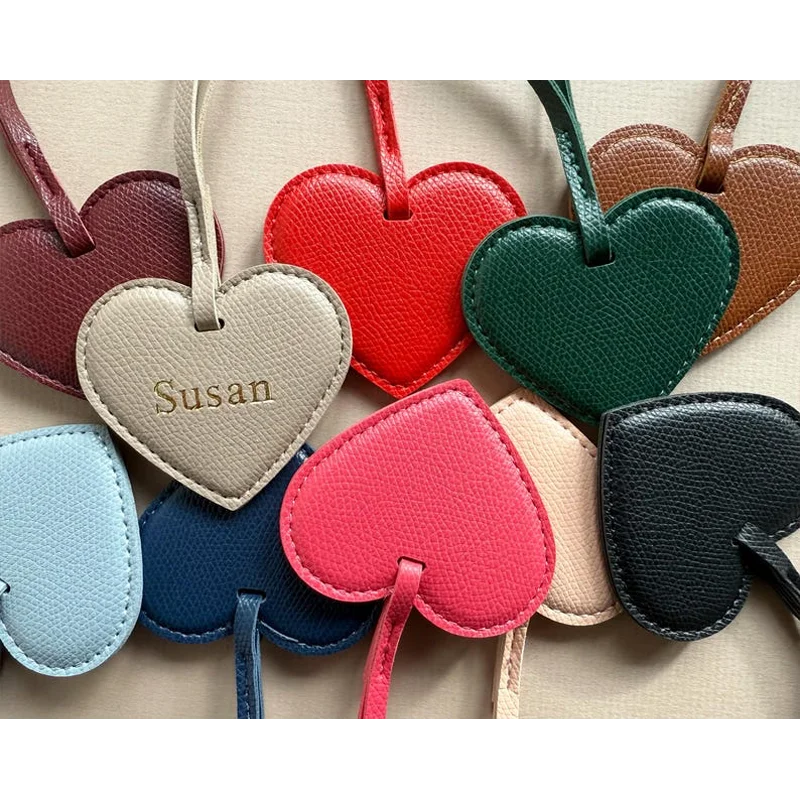 New Personalise Luxury Leather Bag Pendant Accessories Handbag Pendant love Heart Designer PU Leather Keychains Bag Charms