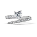 Dylam High Quality Cubic Zirconia Heart Shape Ring Jewelry Women Bride Promise 925 Sterling Silver Ring Engagement Wedding Ring