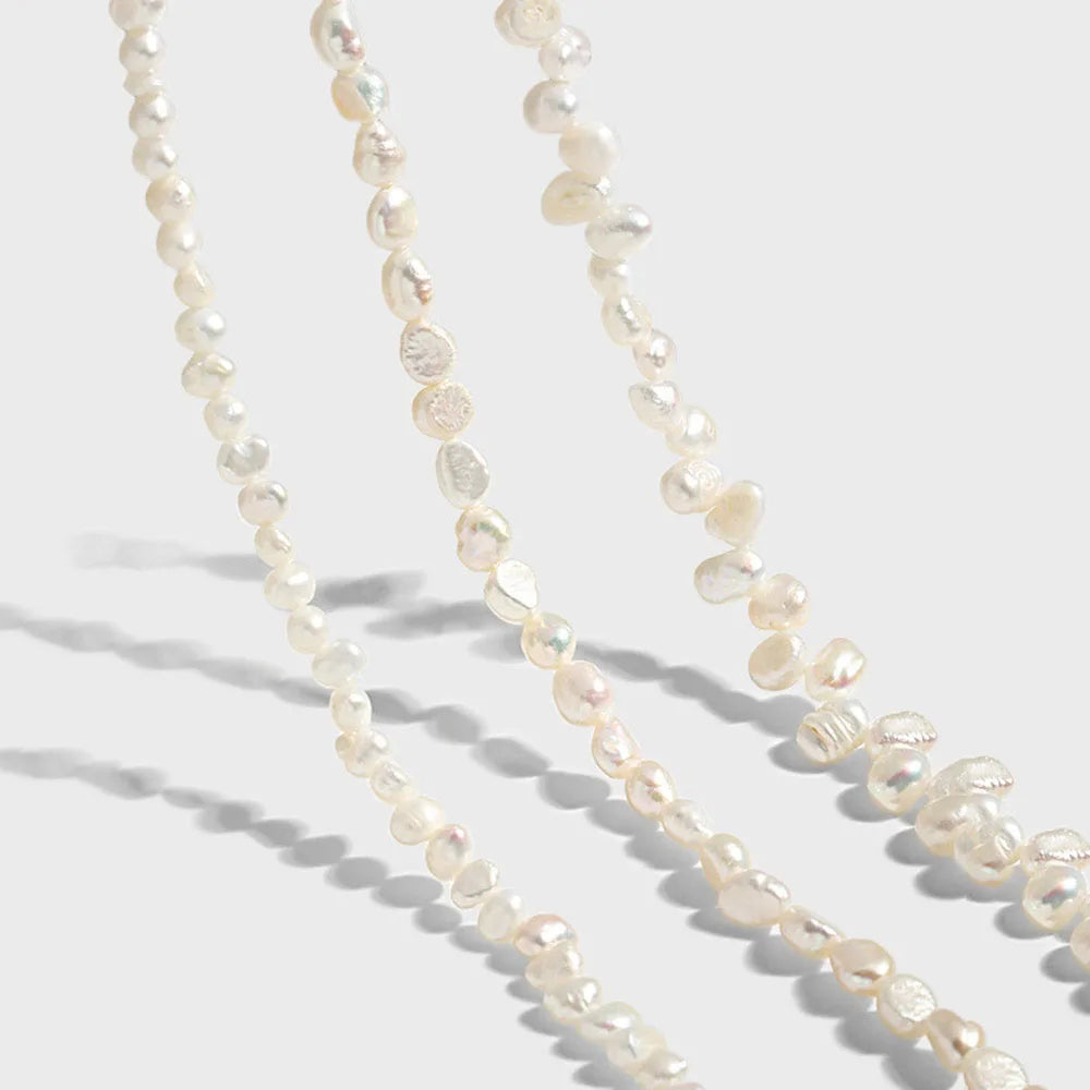XA427 925 Sterling Silver Natural Freshwater Pearl Necklace Baroque Pearl Choker for Women