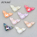 JUNAO Superior Quality 22*35mm Resin Angle Love Rhinestones Wholesale Heart Beads 100pcs Sew on Cabochon DIY Bracelet Necklace