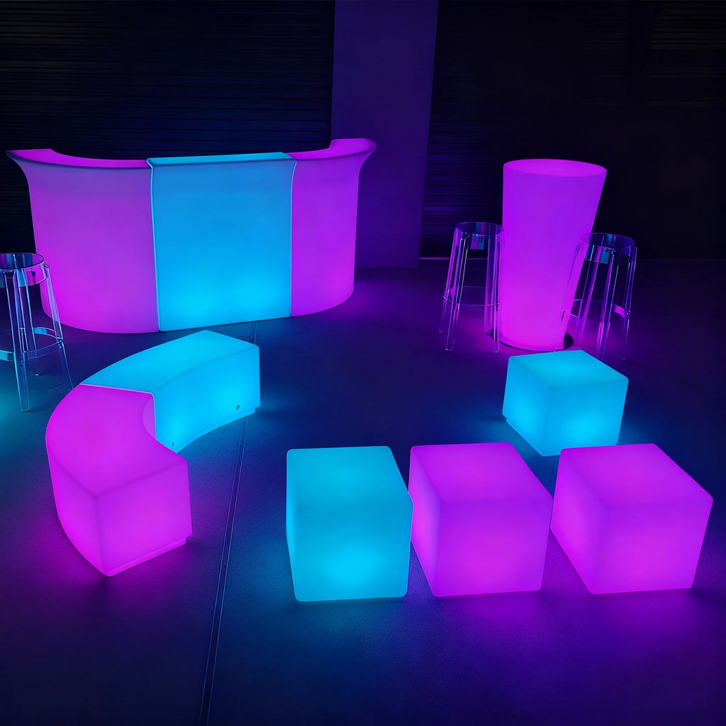 Used bar Furniture /plastic Furniture Sets Remote Control Illuminated Rechargeable Portable Outdoor Patio Counter Chair