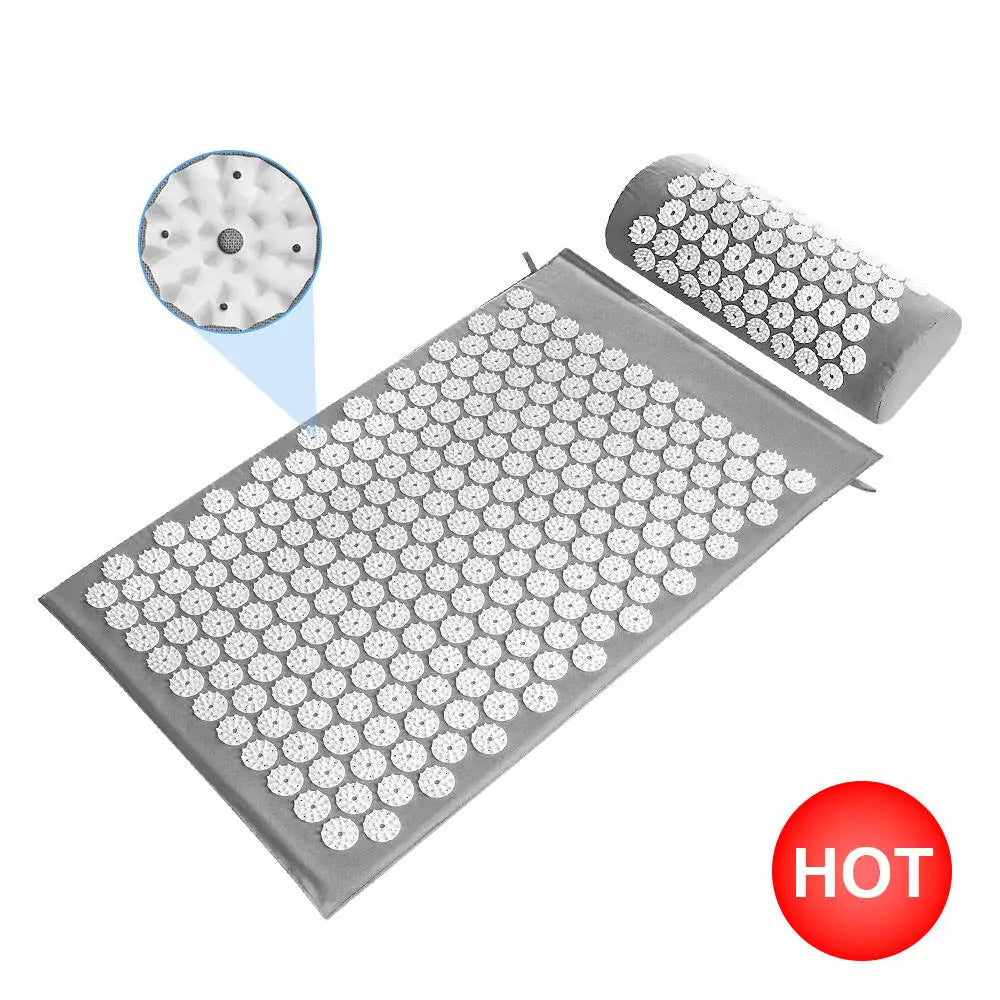 Hot Selling Muscle Massager Relaxation Stress Relief Acupuncture Mat and Pillow Set Shakti Acupressure Mat for Neck & Back Pain