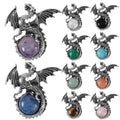 Natural Stone tiger Eye Obsidian Dragon Wholesale Pendant Necklace Fashion Vintage Gemstone Jewelry Animal Crystal Pendant