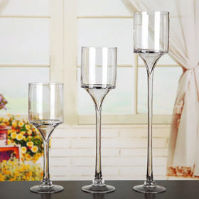 Hipster New Ins Style Glass Candle Holder Creative Design Long Stem Tubes Glass Candlestick