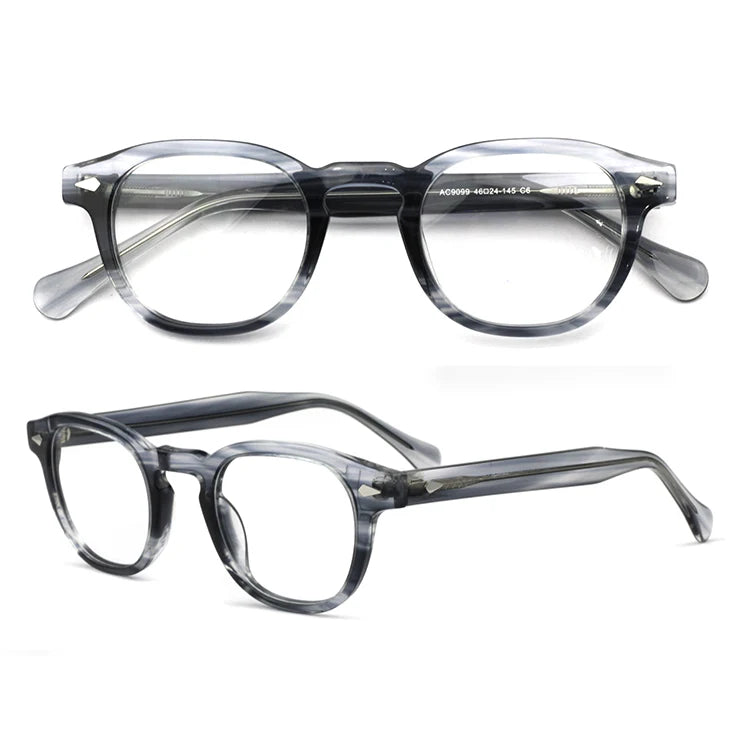 Engage Logo Premium Acetate Classic Print Full Rim Round Glasses Frame for Unisex Adults-Durable Fast Delivery