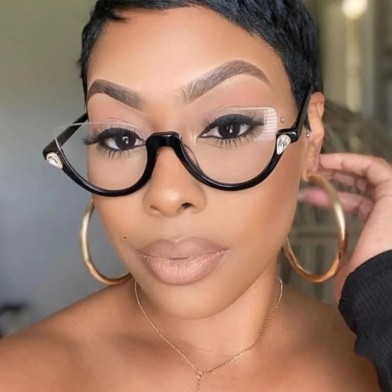L07174 Anti-blue Light Cat Eye Glasses Frames Women Trending Styles Half Frame Designer Fashion Computer Glasses