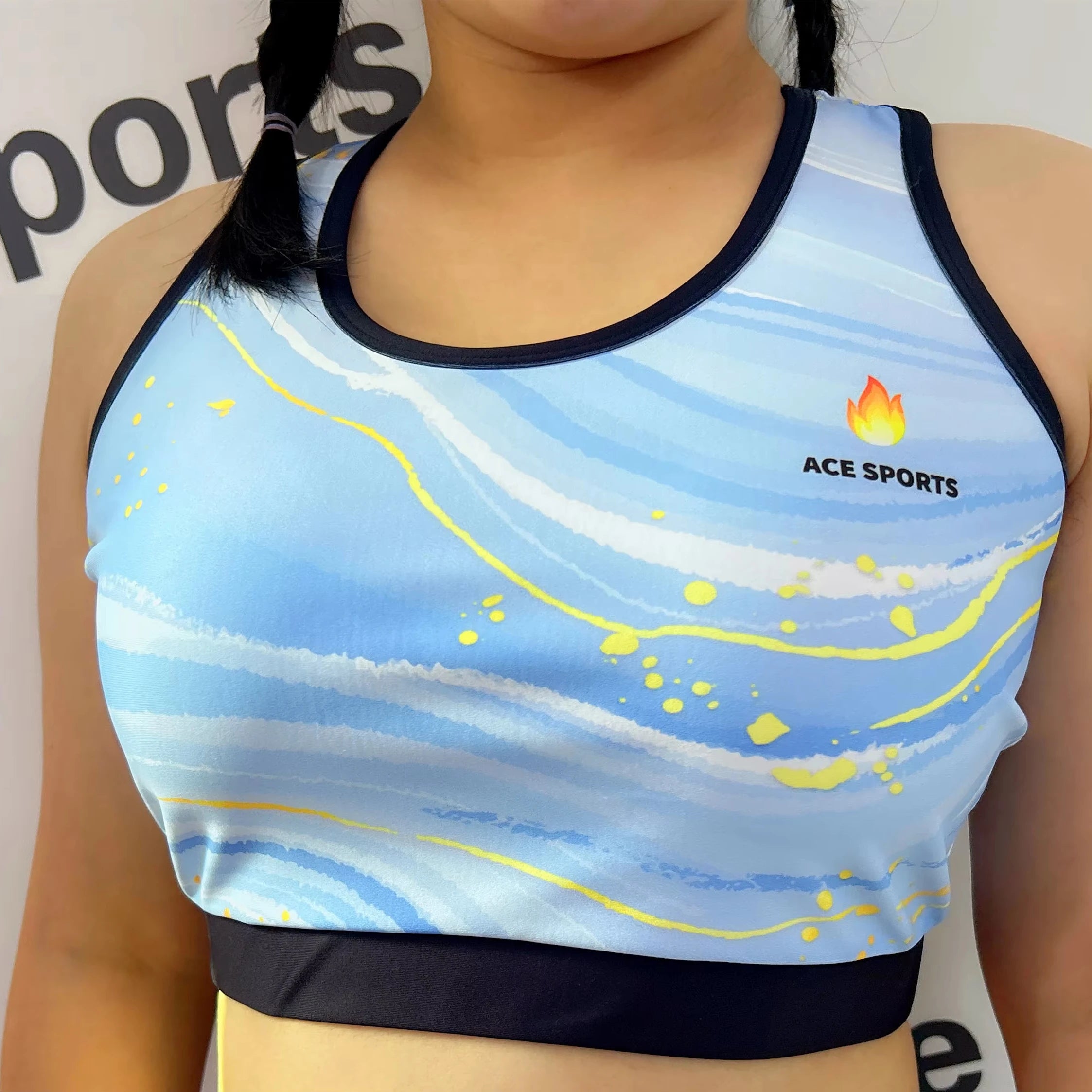 Wholesale Cheerleading Uniform Sports Bra Spandex Cheer Sports Bra Customized Cheer Practice Wear Bra Shorts Training Sets