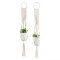 D-MW006 Handmade Indoor Outdoor Wall Hanging Planter Basket Flower Pot Holder Boho Home Cotton Macrame Plant Hangers Decor