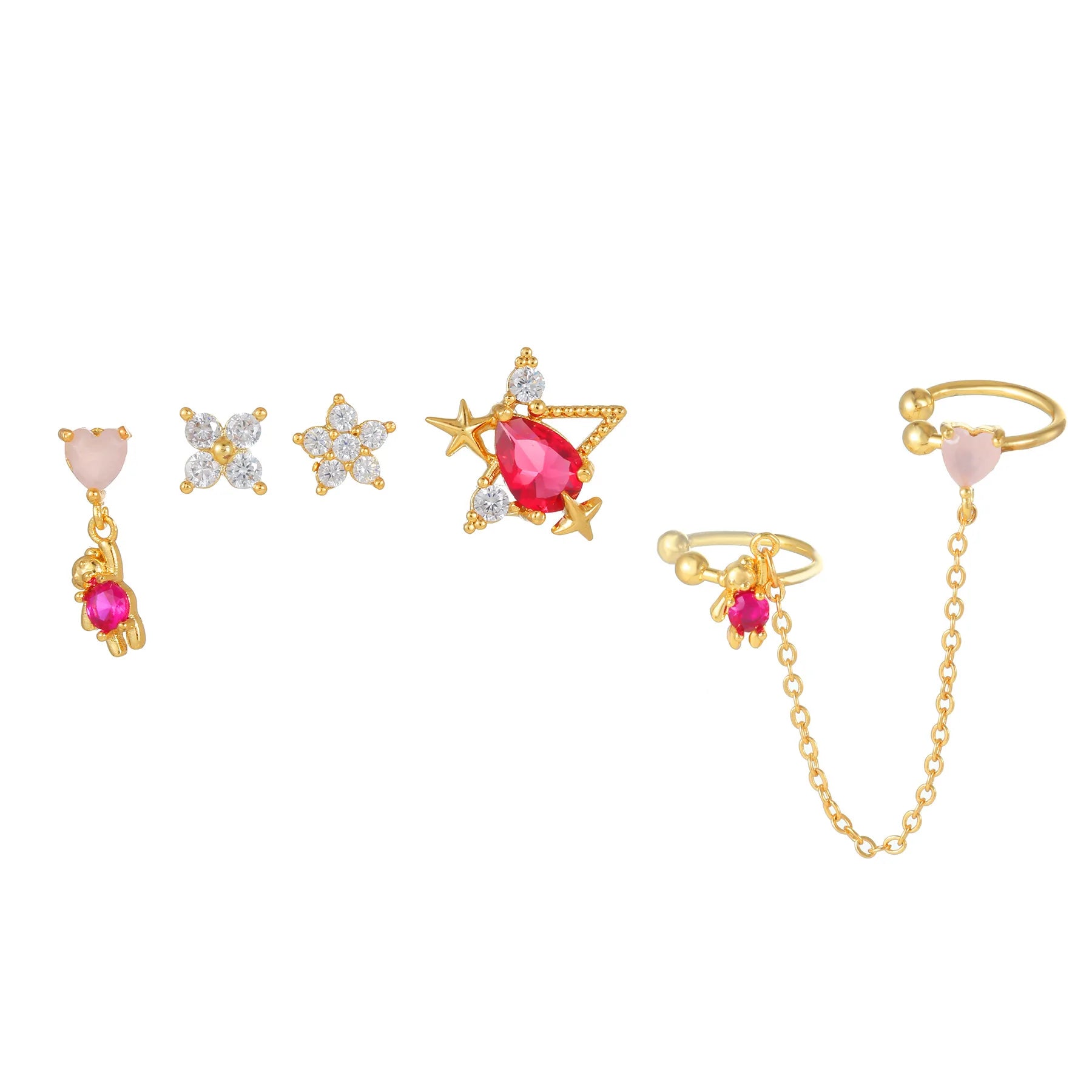 Trendy Minimalist 18K Gold Small Huggie Hoop Birthstone Earring Sets for Multiple Piercing Hypoallergenic Earring Stacks