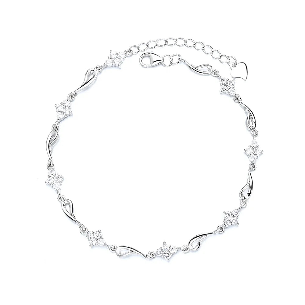 Fashion Women Luxury Jewelry Classic Design AAA Cubic Zirconia Femme Designer Bracelet 925 Silver Bracelet