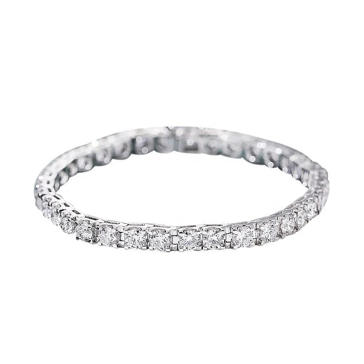 3.5mm 0.2ct Lab Diamond Bling Fine Jewelry 18k Solid Gold  Tennis Bracelet