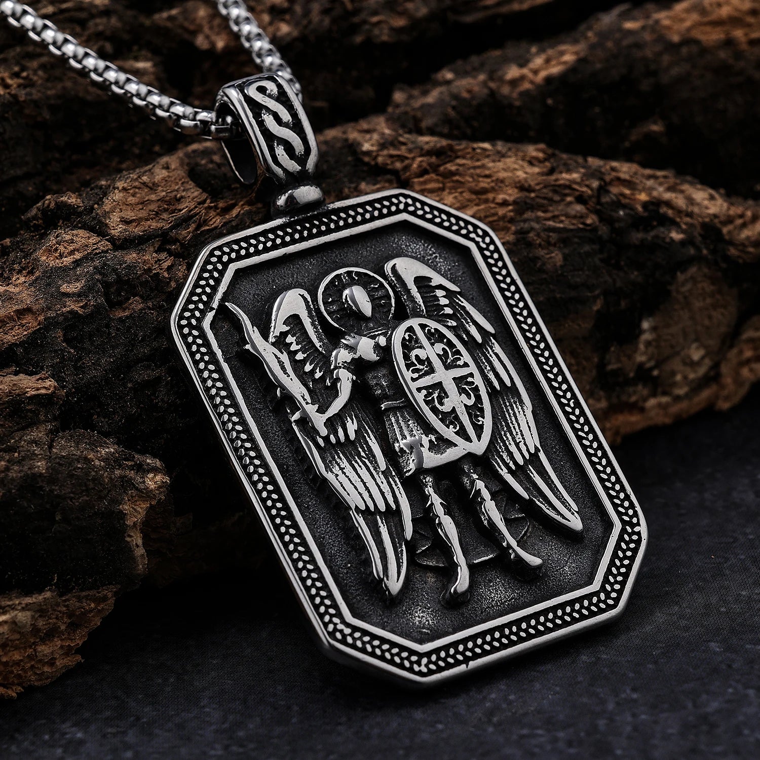 Fast Dispatch Stainless Steel Archangel St. Michael Protect US Necklace Religious Catholic Angel Prayer Jewelry Charm