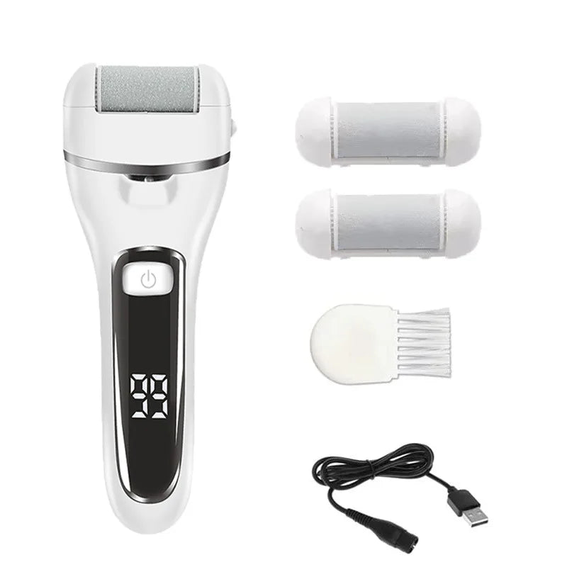 OEM Logo Electric Callus Wireless Remover for Feet LCD Display Hard Skin Grinder with Plastic Foot File