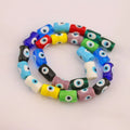 GP0990 Rainbow Multi Colored Colorful Glaze Lampwork Glass Evil Eyes Column Cylinder Tube Spacer Beads