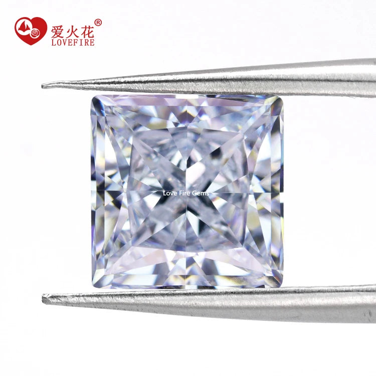 All Sizes Synthetic square Shape Cubic Zirconia Crushed Ice Cut Zircon Loose White Color Cz Stones