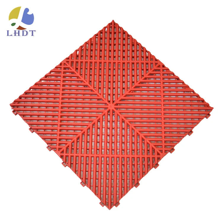 Hot Seller High-Duty 400mm X 400mm Plastic Garage Floor Tiles DIY Friendly for Indoor Car Wash Room for PP Plastic Flooring