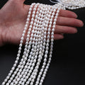 4.5-5mm Nature White Rice Shape Pearl Wholesale Freshwater Loose Necklace Beads Pearl Strand