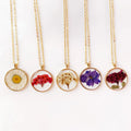 Fashion Resin Real Dried Pressed Flowers Art Pendant Jewelry Wholesale Suppliers Indian Pendant Necklace for Women Boho