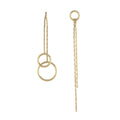 Classic Style Unisex Gold Plated Round Tassel Drop Earrings Elegant Fashion Jewelry Accessory