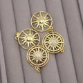 CZ8757 Mini 18k Gold Plated Cz Micro Pave Sun Sunburst Sunrise Sunshine Solar Charm Pendant Diamond Small Jewelry Supplies
