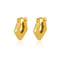 High Polished Geometric Huggie Earrings Hot Sale S925 Sterling Silver Diamond Shape Earrings