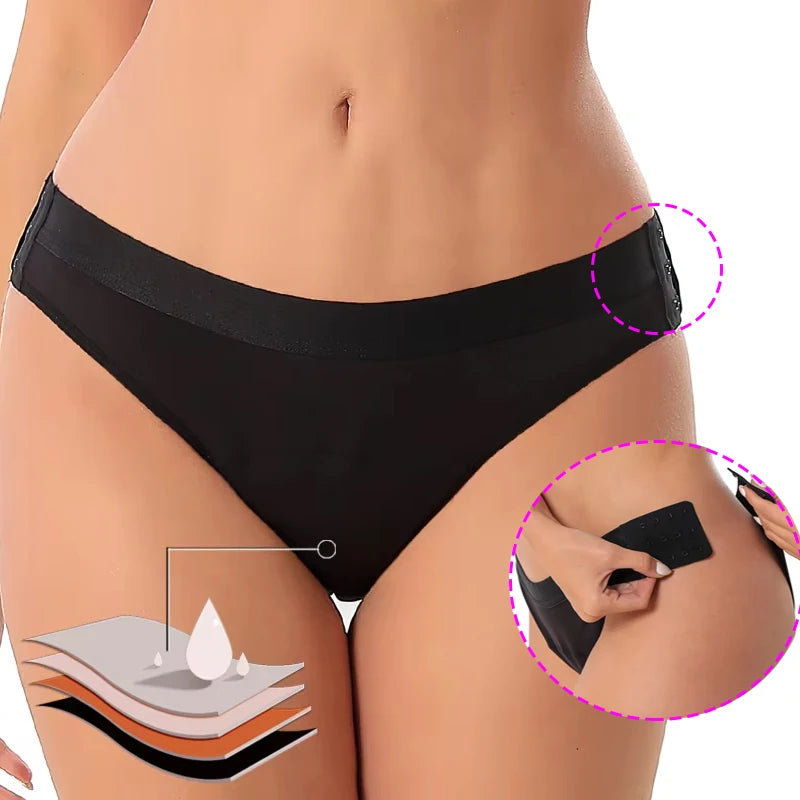 Detachable Women Full Protection 4 Layers Period Panties Menstrual Washable LeakProof Period Lace Panties Functional Underwear