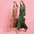 MOTIVE FORCE 2024 Hot Sale New Women's Islamic Dress Pure Color Cake Skirt Arab Muslim Dress