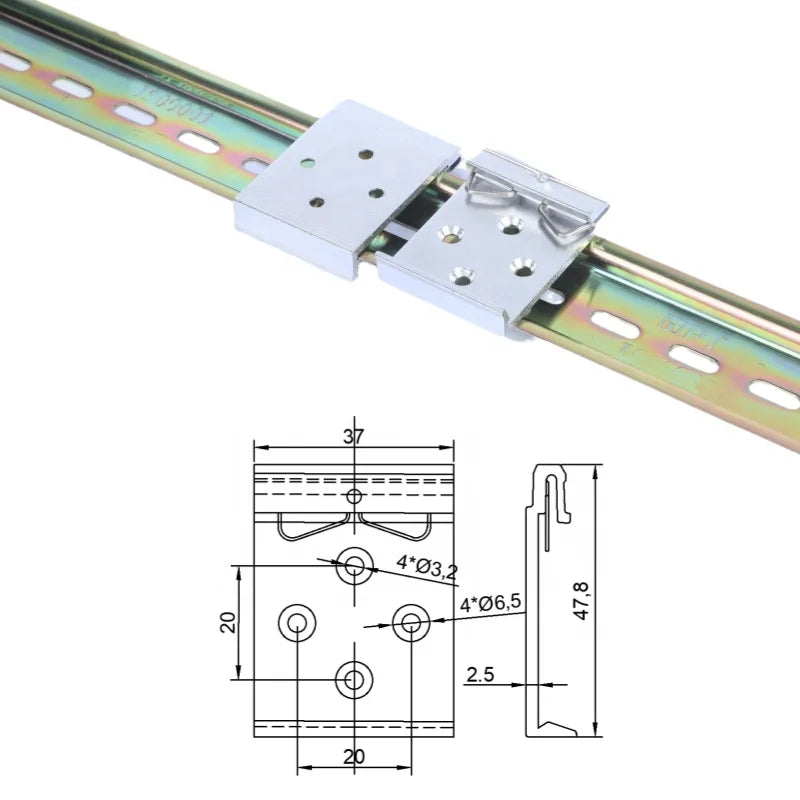 DIN35mm Guide Rail Buckle Snap Hook Type Rail Fixing Clip Bracket for Relative Installation and Rail Mounting