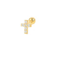Cute Style 925 Sterling Silver Stud Earring with Cubic Zirconia Stone Dainty Cross Design for Gift-Fashion Jewelry Wholesale