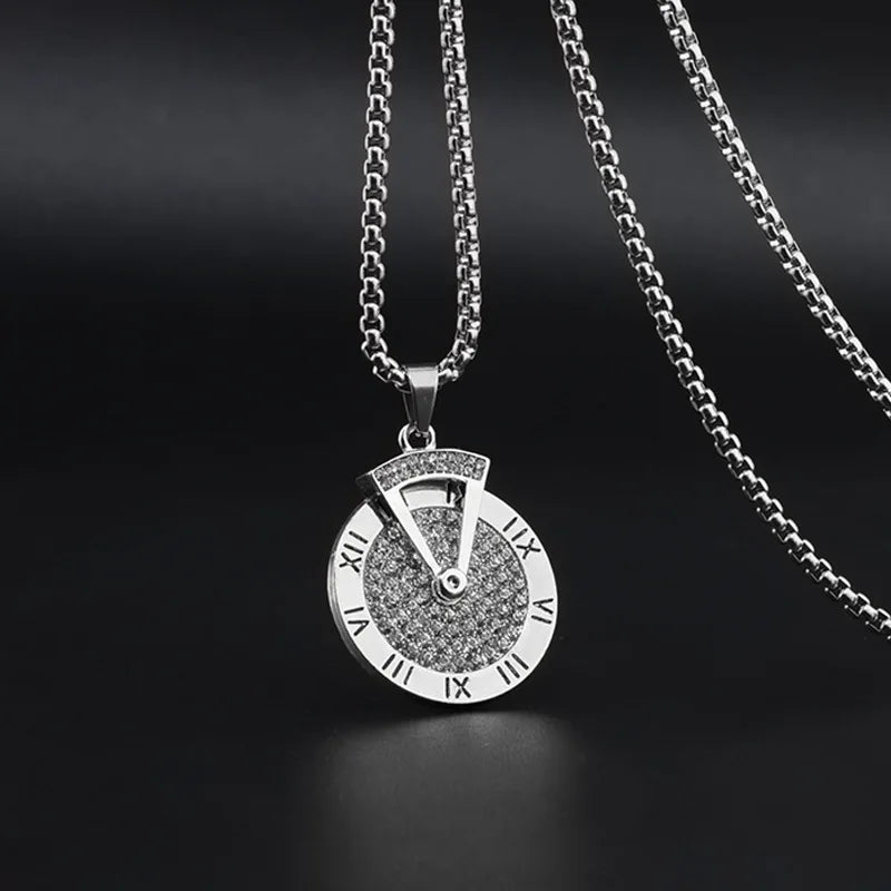 2023 Men Jewelry Rotatable Digital Number Pendent Creative Design Necklace for Men Fashion Sweater Chain Necklace Wholesale