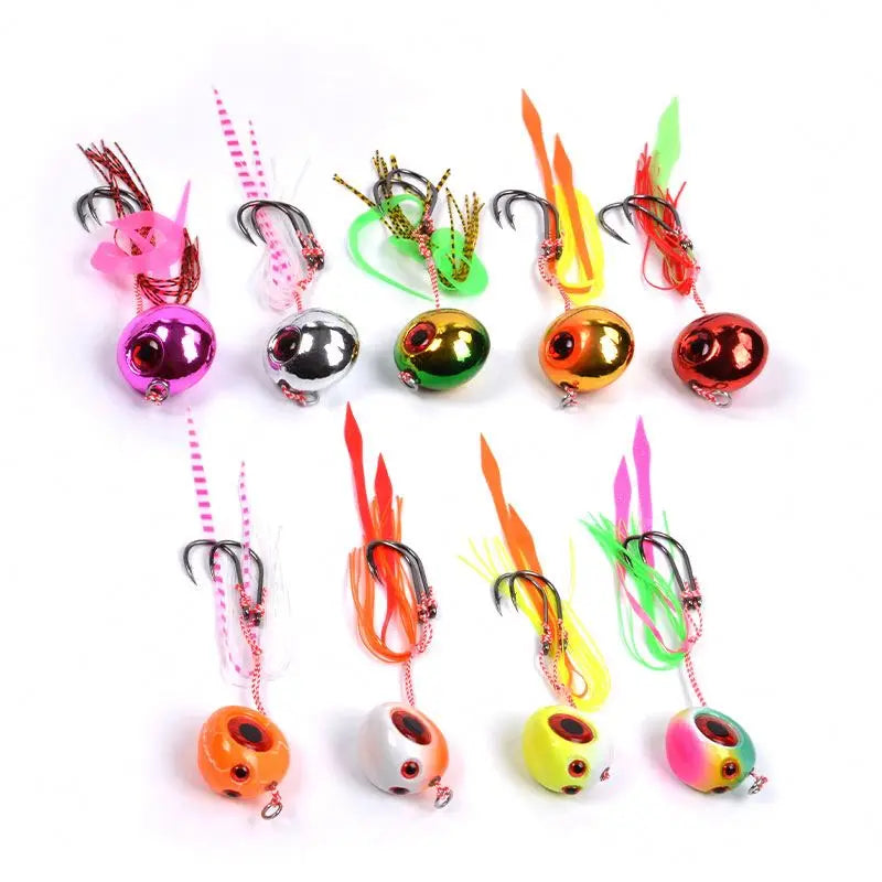 J29 60G to 200G Chrome Jig Tai Kabura Jig Vertical Bass Karasu Jigging Lure Slider Inchiku Bottomship Assist Hook Fish Lure