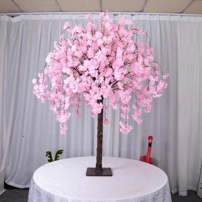 X-189 Fake Cherry Blossom Trees 180 Degree Blossom Artificial Tree for Wedding Party  Outdoor Artificial Plant