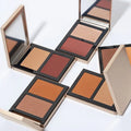 Custom Logo Talc Free Cosmetic Bronzer Private Label High Pigment 2 Colors Face Pressed Powder Bronzer Palette