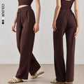 SHINBENE 31" Fleece Lined High Waist Yoga Flare Pants No Front Seam Straight Leg Workout Joggers With Pockets