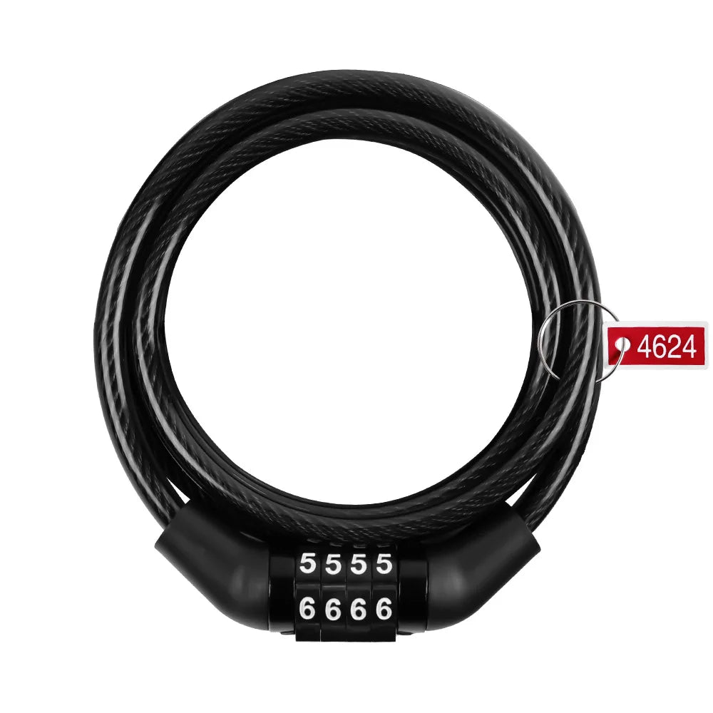 Wholesale Cycling Long Bicycle Steel Cable LockAnti Scratch 4 Digit Combination Chain Lock