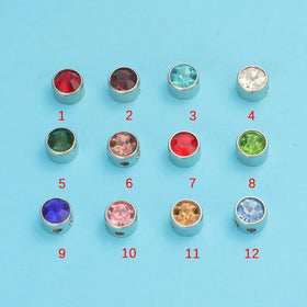 Fashion Birthstone Jewelry Making Bling Fashion Bead 18K Gold Plated Stainless Steel Pendants Charms for Necklace Bracelets