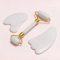 Natural White Jade Facial Roller for Anti-Aging Beauty Gua Sha Rollers for Face Eye Neck Care