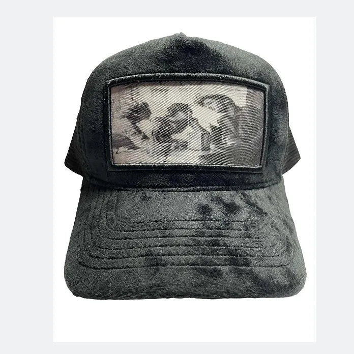 Custom Mesh Velvet Cap Custom Velvet Baseball Trucker Hat Print Applique Patch 5 Panel Velvet Trucker Hats