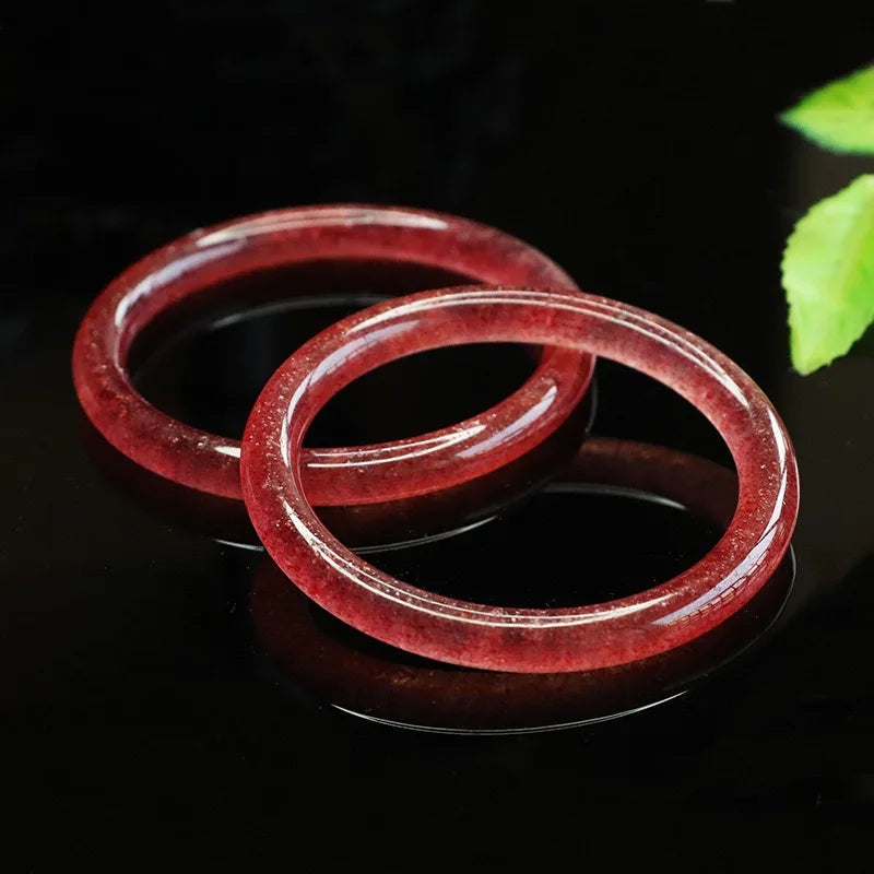 Natural Pigeon Blood Strawberry Crystal Bracelet Elegant Handmade Jewelry