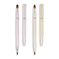 Gold Pink Handle Synthetic Hair 2 in 1 Portable Luxury Reusable Lip Brush
