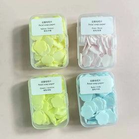 Homemade Portable4 Colors Petal Shaped Disposable Hand Soap Tablets