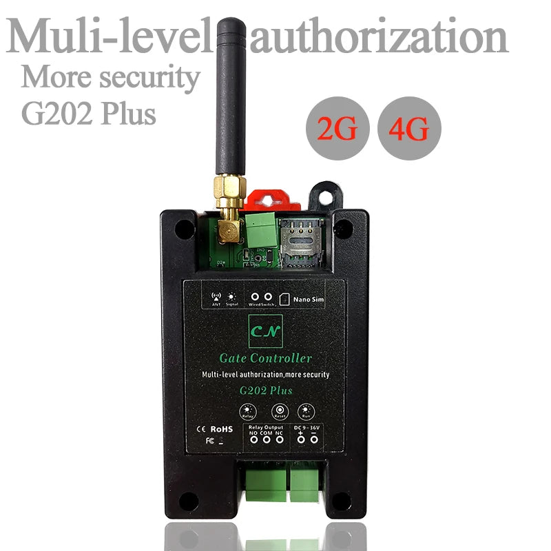 Multi-Level Authorization G202 Plus Better Than Smart 5024 2G GSM Gate Door Opener Relay Switch Remote Access Control System