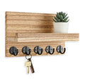 Decorative Key and Mail Holder with Shelf Has Large Key Hooks Key Holder for Wall