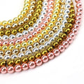 Wholesale Non-magnetic Hematite Bead Natural Rose Gold Electroplated Beads for Jewelry Making 4mm 6mm 8mm 10mm