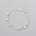 Tiny Little Twinkle Stars Charm Bracelet Minimal 925 Sterling Silver Star Charm Bracelet